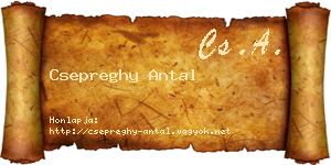 Csepreghy Antal névjegykártya